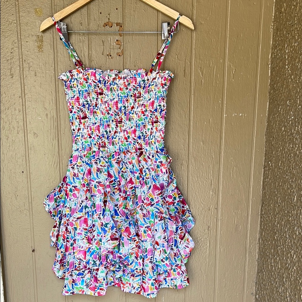 Willa Story Colorful Smocked Mini Dress